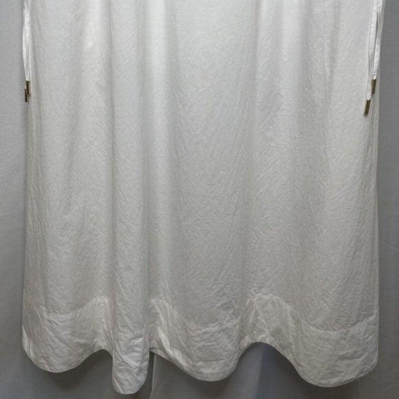 SOLD NWT Country Road White Cotton Maxi Dress Size 16 Elastic Detail Tie Slit - Picture 7 of 16